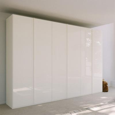 Rauch Skat Meridian 301cm 6 Door Wardrobe - Alpine White and Crystal White Glass