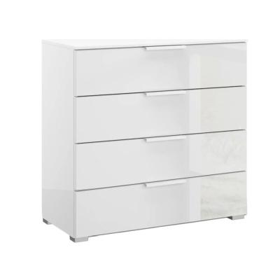 Rauch Skat Meridian 4 Drawer Chest - Alpine White and Crystal White Glass