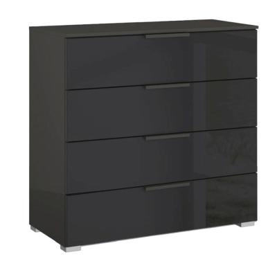 Rauch Skat Meridian 4 Drawer Chest - Graphite and Basalt Glass