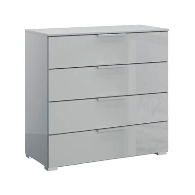 Rauch Skat Meridian 4 Drawer Chest - Silk Grey and Silk Grey Glass