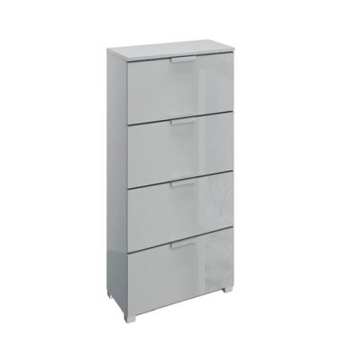 Rauch Skat Meridian 4 Drawer Narrow Chest - Silk Grey and Silk Grey Glass