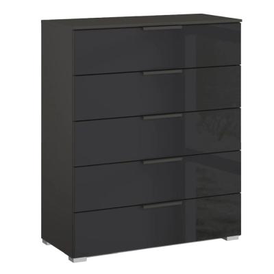 Rauch Skat Meridian 5 Drawer Chest - Graphite and Basalt Glass