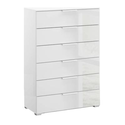 Rauch Skat Meridian 6 Drawer Chest - Alpine White and Crystal White Glass
