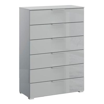 Rauch Skat Meridian 6 Drawer Chest - Silk Grey and Silk Grey Glass