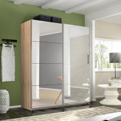 Rauch Belluno 181cm 2 Door Sliding Mirrored Wardrobe - Sonoma Oak