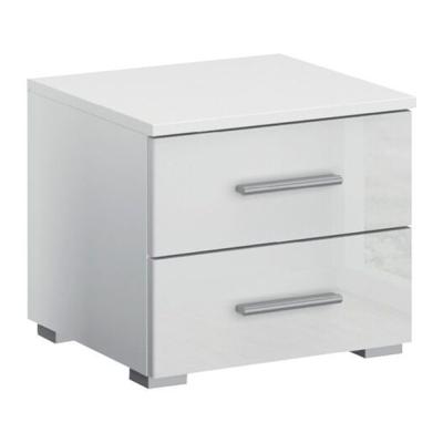Rauch Base 2 Drawer Bedside Cabinet - Alpine White and White High Gloss