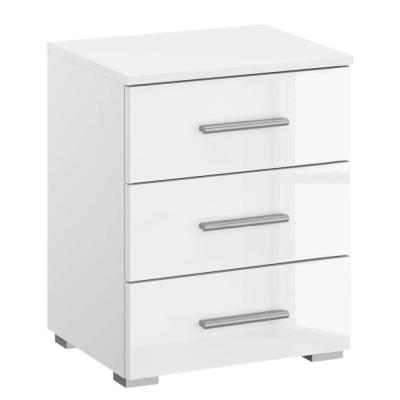 Rauch Base 3 Drawer Bedside Cabinet - Alpine White and White High Gloss