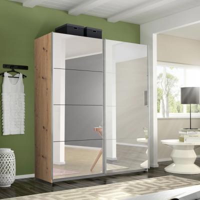 Rauch Belluno 181cm 2 Door Sliding Mirrored Wardrobe - Artisan Oak