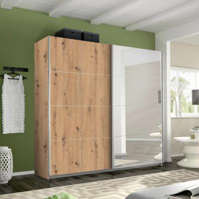 Rauch Belluno 226cm 2 Door Sliding Wardrobe with Mirror - Artisan Oak