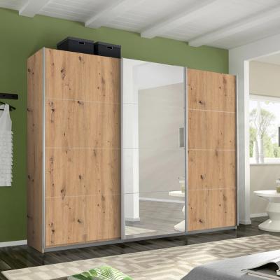 Rauch Belluno 271cm 3 Door Sliding Wardrobe with Mirror - Artisan Oak