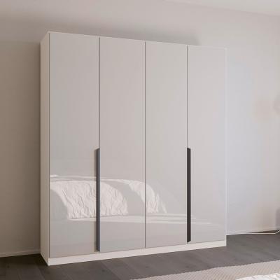 Rauch Quadra Spin 181cm 4 Door Wardrobe - Alpine White and Crystal White Glass