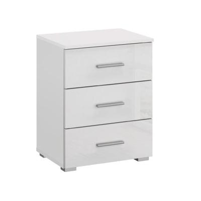 Rauch Elegant4you 3 Drawer Bedside Cabinet - Alpine White and White High Gloss