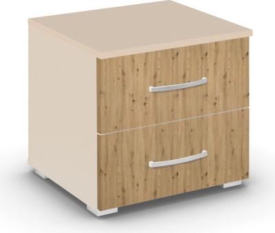 Rauch Aditio 2 Drawer Bedside Cabinet - Champagne and Artisan Oak