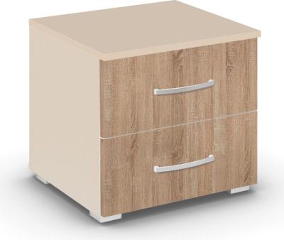Rauch Aditio 2 Drawer Bedside Cabinet - Champagne and Sonoma Oak