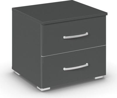 Rauch Aditio 2 Drawer Bedside Cabinet - Metallic Dark Grey