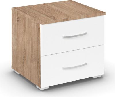Rauch Aditio 2 Drawer Bedside Cabinet - Sonoma Oak and Alpine White