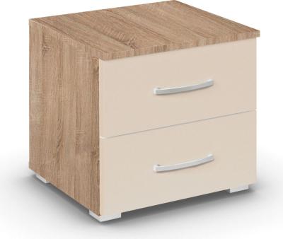 Rauch Aditio 2 Drawer Bedside Cabinet - Sonoma Oak and Champagne