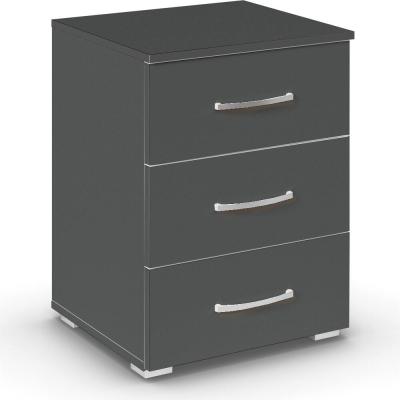 Rauch Aditio 3 Drawer Bedside Cabinet - Metallic Dark Grey