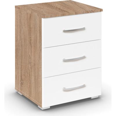 Rauch Aditio 3 Drawer Bedside Cabinet - Sonoma Oak and Alpine White