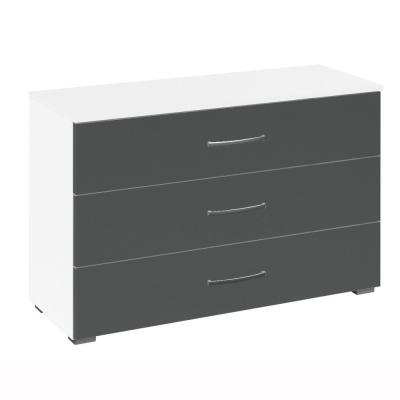 Rauch Aditio 3 Drawer Wide Chest - Alpine White and Metallic Dark Grey