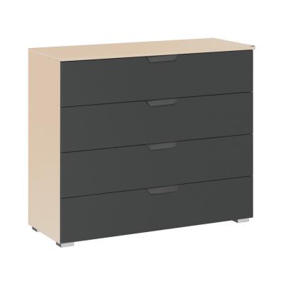 Rauch Aditio 4 Drawer Wide Chest - Champagne and Metallic Dark Grey