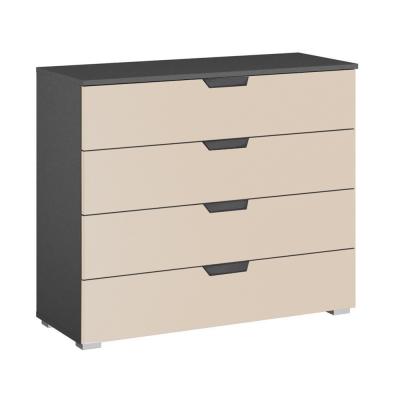 Rauch Aditio 4 Drawer Wide Chest - Metallic Dark Grey and Champagne