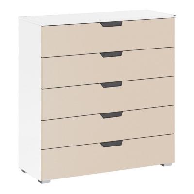Rauch Aditio 5 Drawer Wide Chest - Alpine White and Champagne