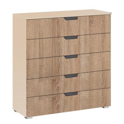 Rauch Aditio 5 Drawer Wide Chest - Champagne and Sonoma Oak