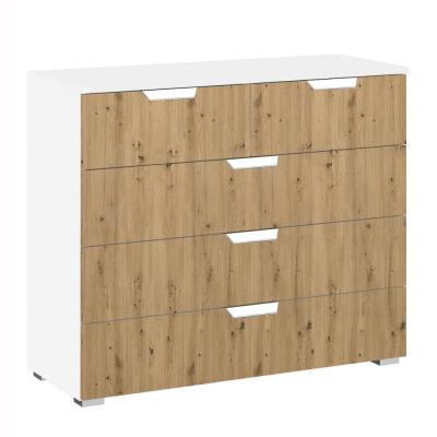 Rauch Aditio 3+2 Drawer Chest - Alpine White and Artisan Oak