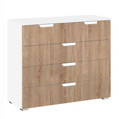 Rauch Aditio 3+2 Drawer Chest - Alpine White and Sonoma Oak