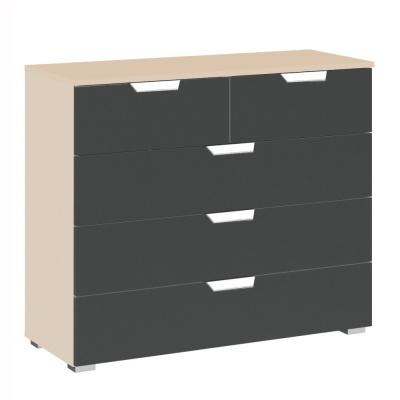 Rauch Aditio 3+2 Drawer Chest - Champagne and Metallic Dark Grey