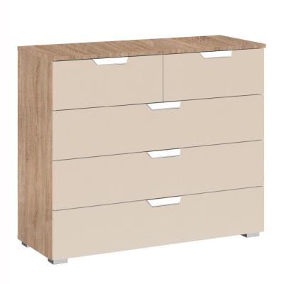 Rauch Aditio 3+2 Drawer Chest - Sonoma Oak and Champagne