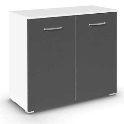 Rauch Aditio 2 Door Cupboard - Alpine White and Metallic Dark Grey