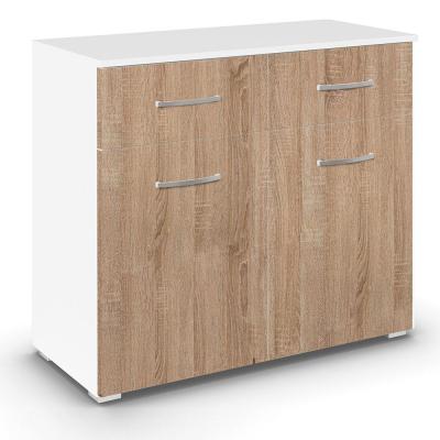 Rauch Aditio 2 Door Small Sideboard - 80cm - Alpine White and Sonoma Oak