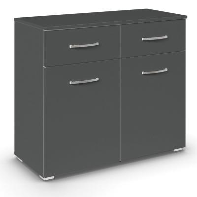 Rauch Aditio 2 Door Small Sideboard - 80cm - Metallic Dark Grey