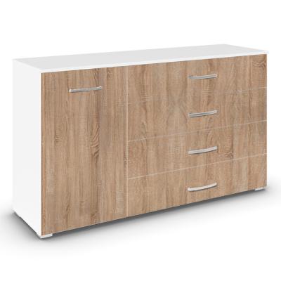 Rauch Aditio 1 Door Medium Sideboard - 120cm - Alpine White and Sonoma Oak