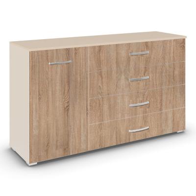 Rauch Aditio 1 Door Medium Sideboard - 120cm - Champagne and Sonoma Oak