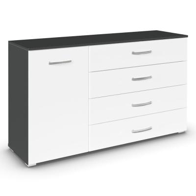 Rauch Aditio 1 Door Medium Sideboard - 120cm - Metallic Dark Grey and Alpine White