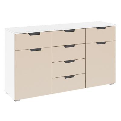 Rauch Aditio 2 Door Medium Sideboard with 6 Drawer - 120cm - Alpine White and Champagne