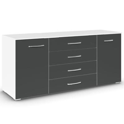 Rauch Aditio 2 Door Large Sideboard - 160cm - Alpine White and Metallic Dark Grey