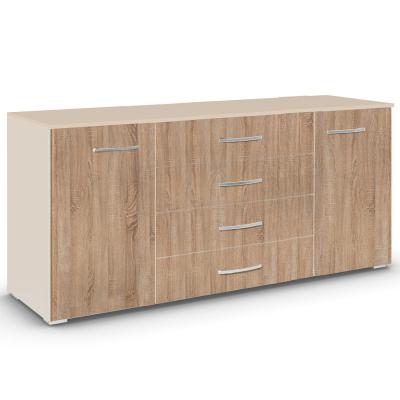 Rauch Aditio 2 Door Large Sideboard - 160cm - Champagne and Sonoma Oak