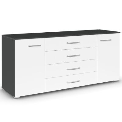 Rauch Aditio 2 Door Large Sideboard - 160cm - Metallic Dark Grey and Alpine White
