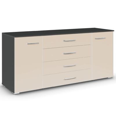Rauch Aditio 2 Door Large Sideboard - 160cm - Metallic Dark Grey and Champagne