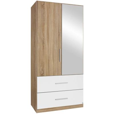 Rauch Alvor 91cm 2 Door Combi Wardrobe - Sonoma Oak and Alpine White