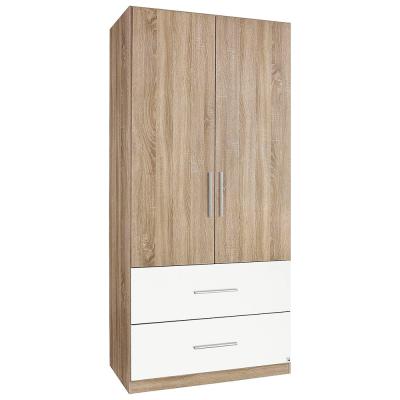 Rauch Alvor 91cm 2 Door Wardrobe - Sonoma Oak and Alpine White