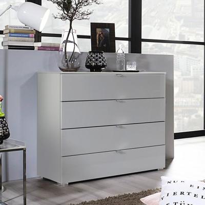 Rauch Erimo 4 Drawer Chest - Silk Grey and Silk Grey Glass