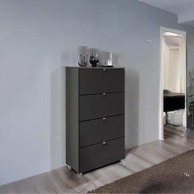 Rauch Erimo 4 Drawer Narrow Chest - Graphite and Basalt Glass