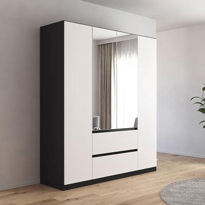 Rauch Mainz 181cm 4 Door Combi Wardrobe - Metallic Dark Grey and Alpine White