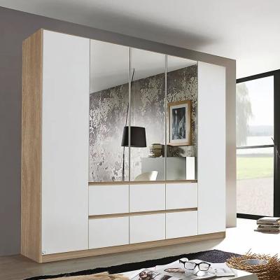 Rauch Mainz 226cm 5 Door Combi Wardrobe - Sonoma Oak and Alpine White