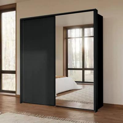 Rauch Taro 201cm 2 Door Sliding Wardrobe with Mirror - Graphite
